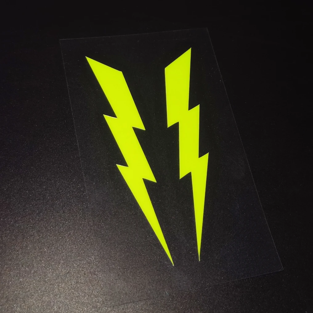 A Pair of Motorcycle Stickers Lightning Car Body Reflective Waterproof Decal