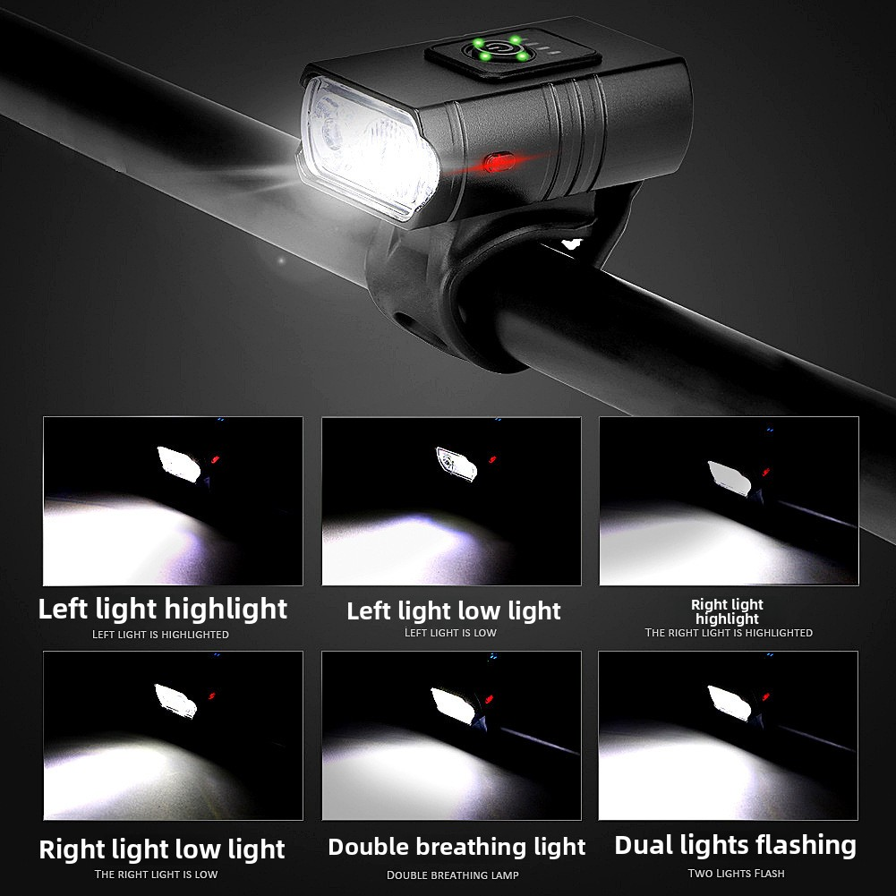 Bicycle lights, aluminum alloy headlights, strong light riding flashlight equipment, night riding, road mountain bike accessorie