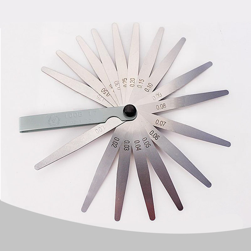 Medidor de feltro 17 lâminas, enchimento de lacunas métricas, 0.02-1.00mm, ferramenta de medição para ajuste de válvula de motor