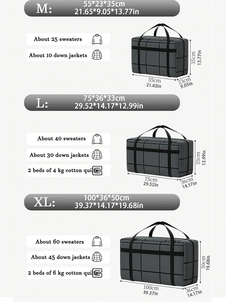 1ชิ้นความจุขนาดใหญ่และถุงเก็บวัสดุคอมโพสิตสีดำรับน้ำหนักได้เยอะกันฝุ่นและกันความชื้นพร้อมซิป