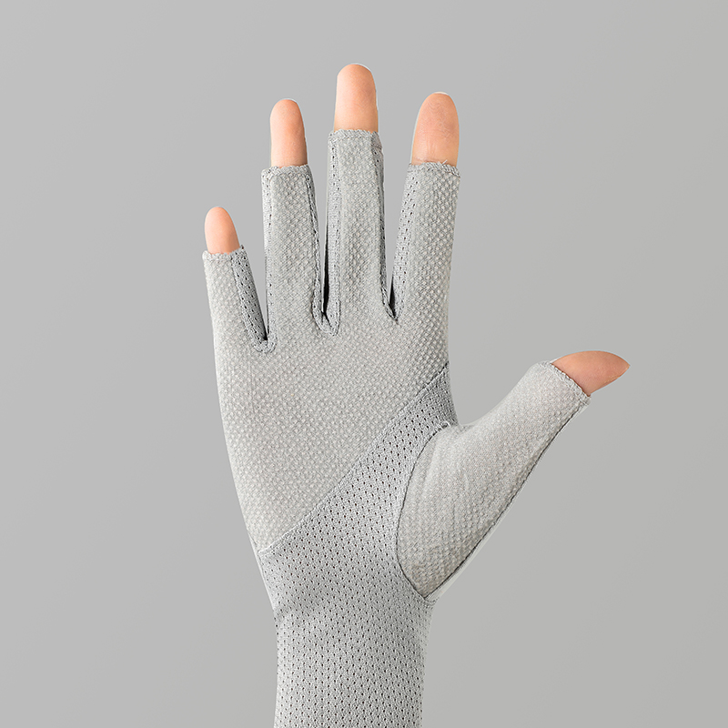 Women's Cotton Thin Touch Screen Riding Driving Outdoor Summer Autumn Fingerless Half-finger UV Protection Sunscreen Gloves