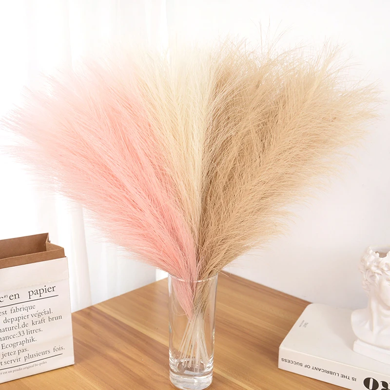 15/30PCS 42CM Künstliche Flauschige Pampas Gras Boho Dekor, Gefälschte Schilfpflanzen für Hochzeit Home Party Wohnzimmer DIY Vase Dekoration