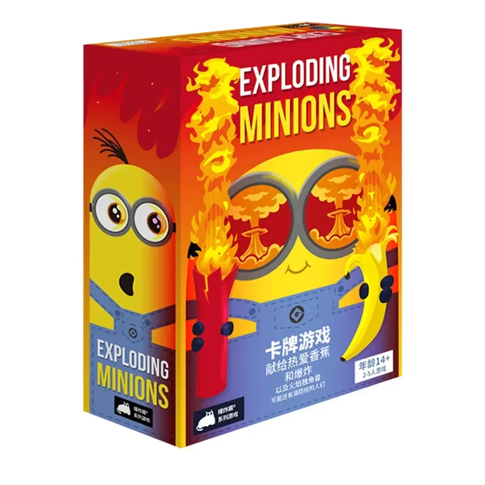 Explodindo Minions Exploding Cat Series Versão em Inglês Jogo de Tabuleiro Amigos Casual Cartão de Reunião Multijogador Jogo Coleção Presente