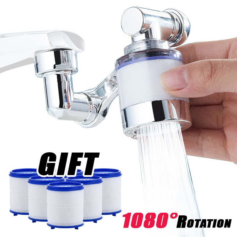 1080 °   Extension rotative filtre conventionnel buse de robinet universel salle de bain adaptateur d'extension de robinet aérateur prolongateur de robinet
