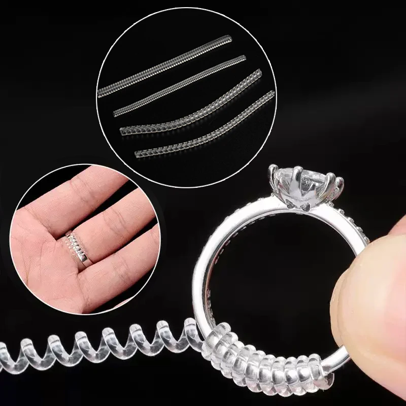 Einstellerring, unsichtbare Größenreduzierer, Werkzeuge, Spirale, federbasierte Ringe, Einstellen des transparenten Spanners, Größenänderungswerkzeug, Schmuckschutz