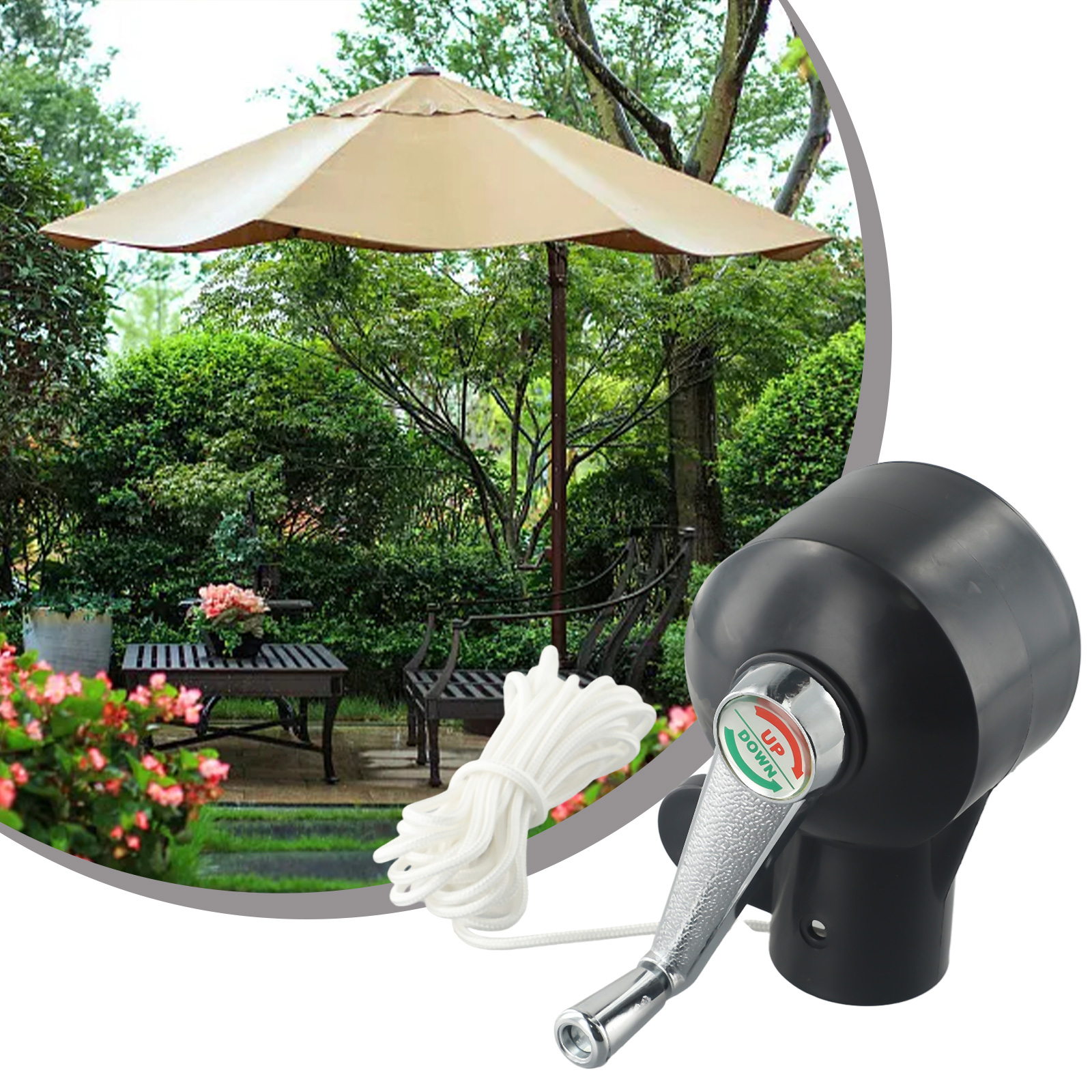 Acessórios para guarda-chuva de pátio, suporte de substituição resistente, alça de manivela, acessórios de jardim ao ar livre