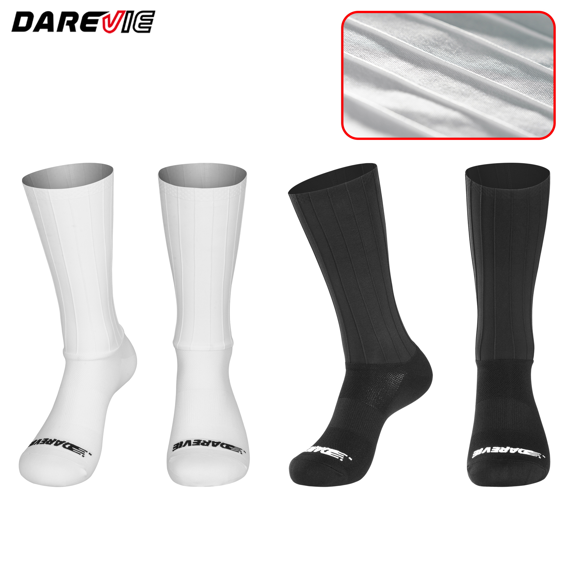 DAREVIE AERO calcetines de ciclismo para hombre, calcetines aerodinámicos profesionales, calcetines elásticos antideslizantes para ciclismo para hombre, accesorios para deportes al aire libre y bicicletas