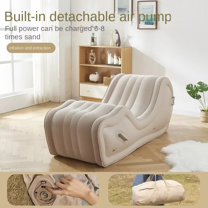 Sofá perezoso Simple, sillón totalmente automático, cojín de aire portátil para exteriores, sofá inflable de PVC, asiento para acampar