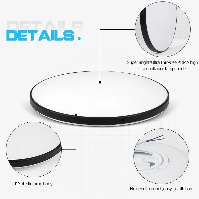 Lampada da soffitto a LED Super Power-Saving 18W-40W interni Lustre camera da letto Garage bagno elettrodomestico luci apparecchio lampadario a Led
