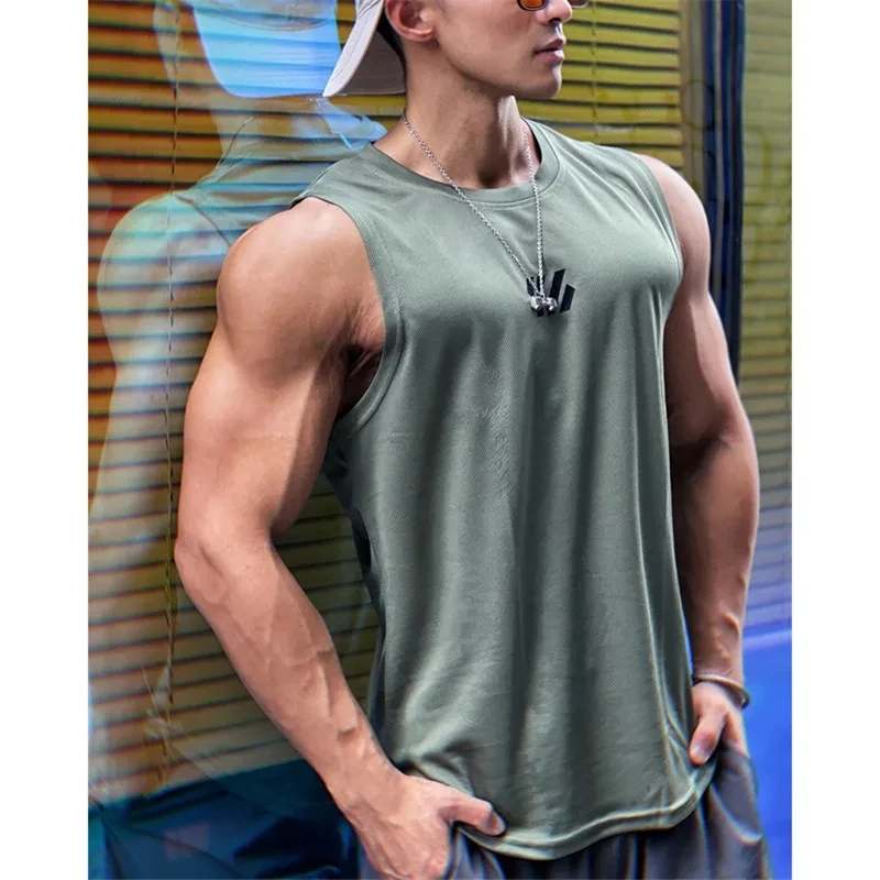 2025年最新 サマージムベスト 高品質メッシュシャツ ノースリーブTシャツ メンズタンクトップ ランニングフィットネス スポーツベスト メンズ服