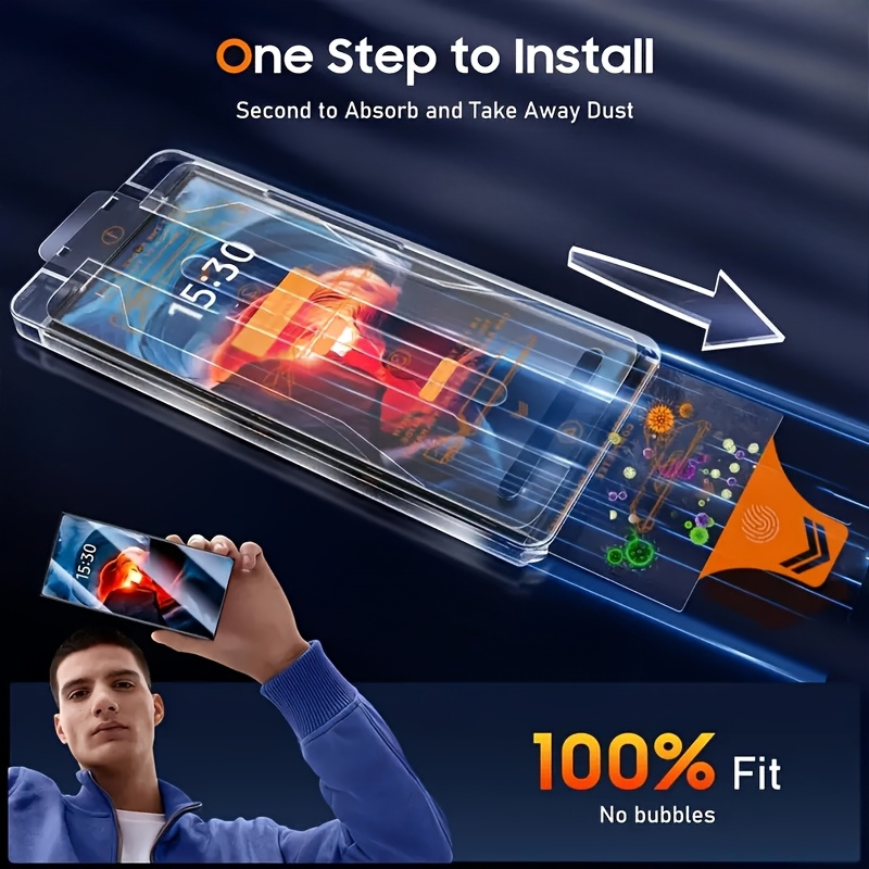 2Pcs Tempered Glass For Samsung Galaxy S25 S24 S23 Ultra S21 S22 Plus Screen Protector Bubble-Free Installation and Cleaning Kit