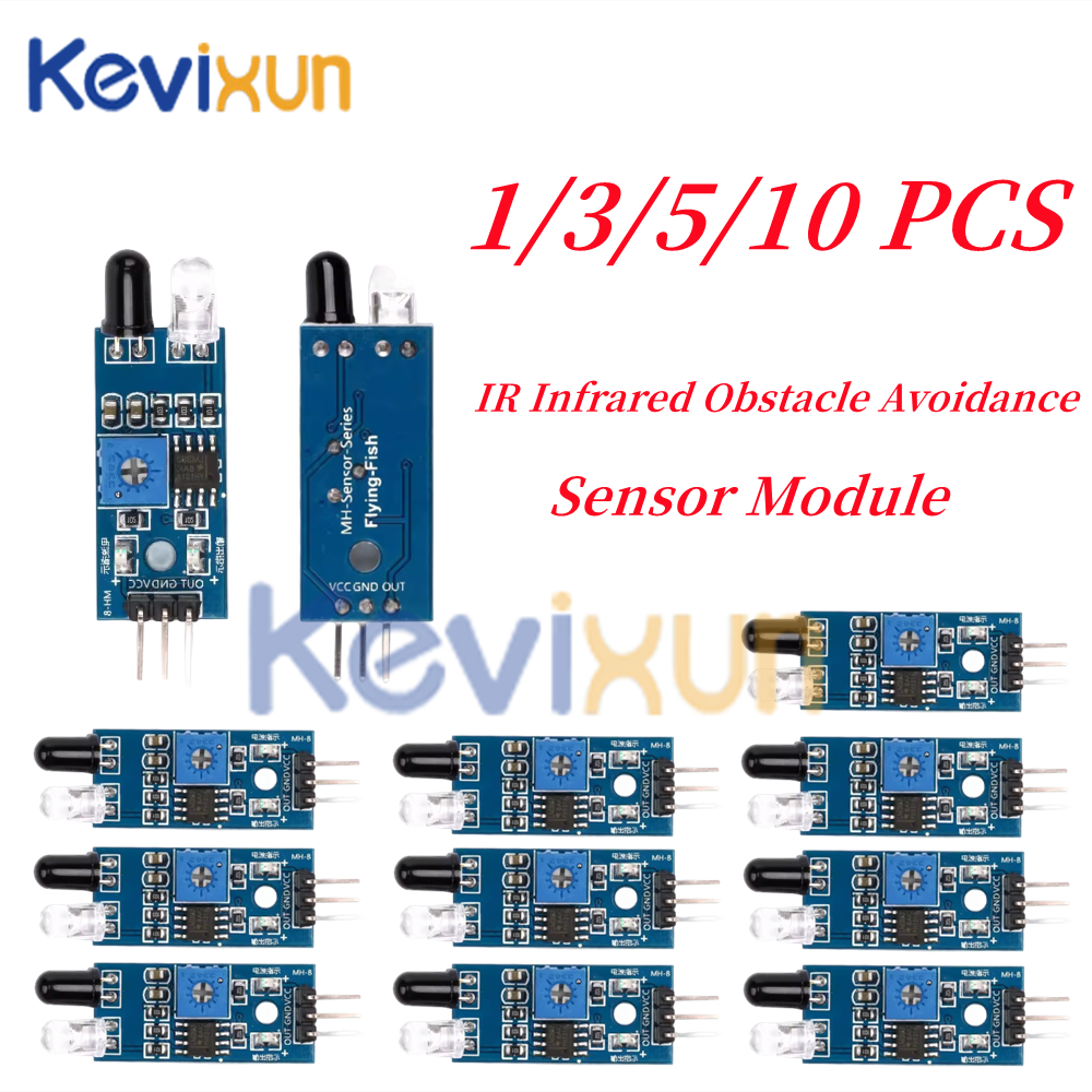 Módulo de Sensor de evitación de obstáculos infrarrojo IR para Arduino, Robot de coche inteligente, fotoeléctrico reflectante de 3 cables, 10 Uds./1 ud.