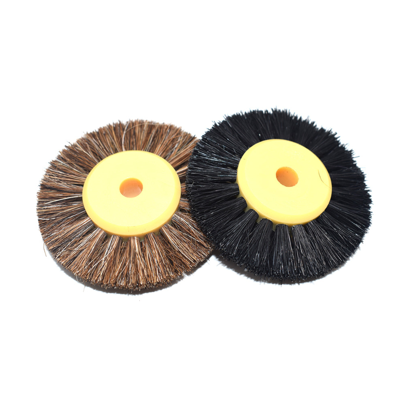 5PCS 52MM Polishing Brush Black Brown Bristle Buffing Abrasive Brush with Yellow Plastic Center Jewelry Tools