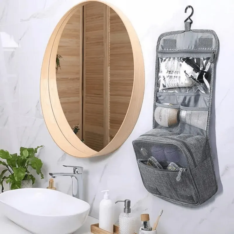 Organizador plegable para artículos de tocador, bolsa de almacenamiento colgante, estuche de maquillaje para baño, bolsa de cosméticos, bolsa de viaje para negocios