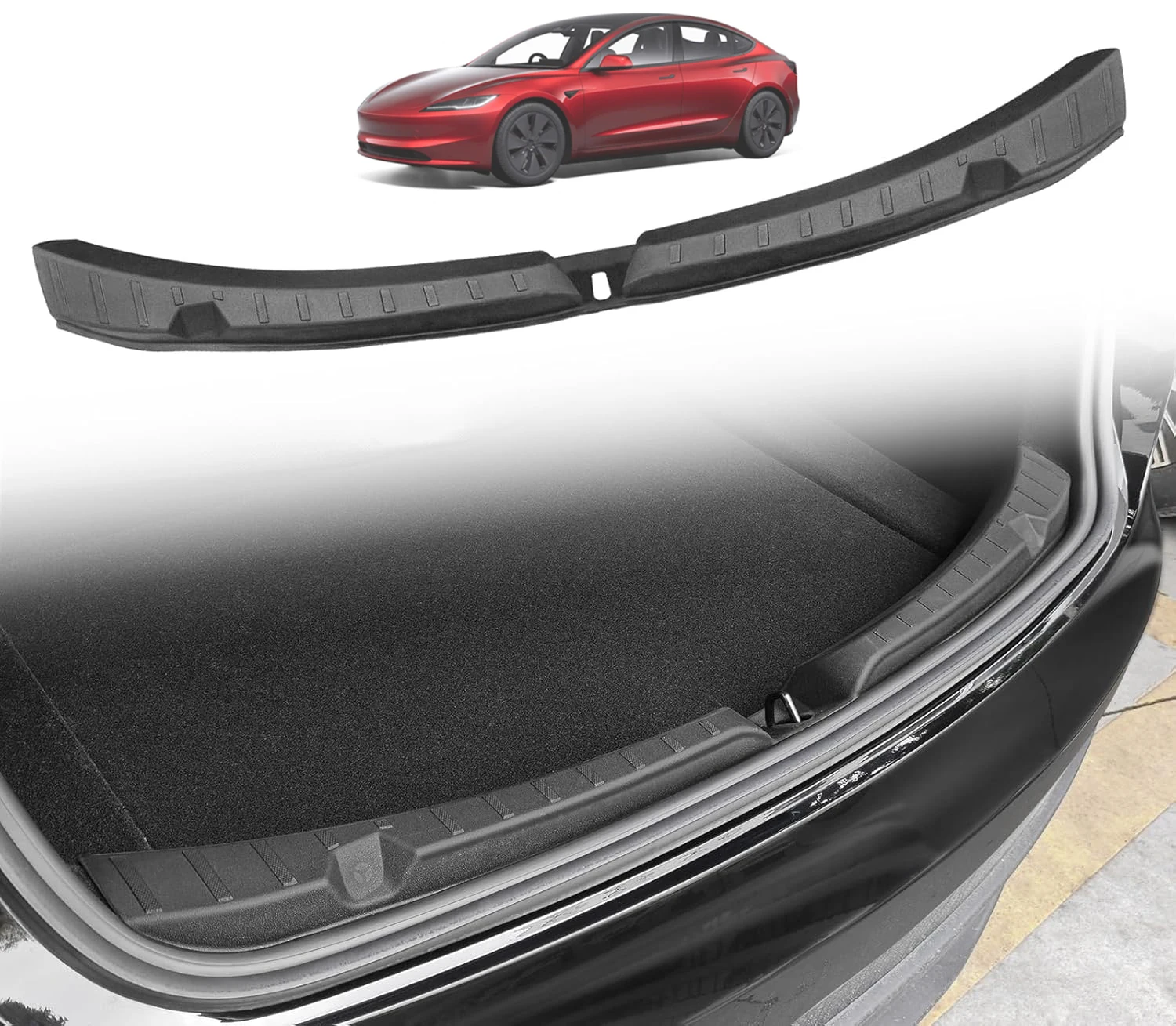 Para tesla novo modelo 3 highland 2024 2025 tira de limiar tronco tpe esteiras peitoril guarda carga traseira anti risco protetor acessórios