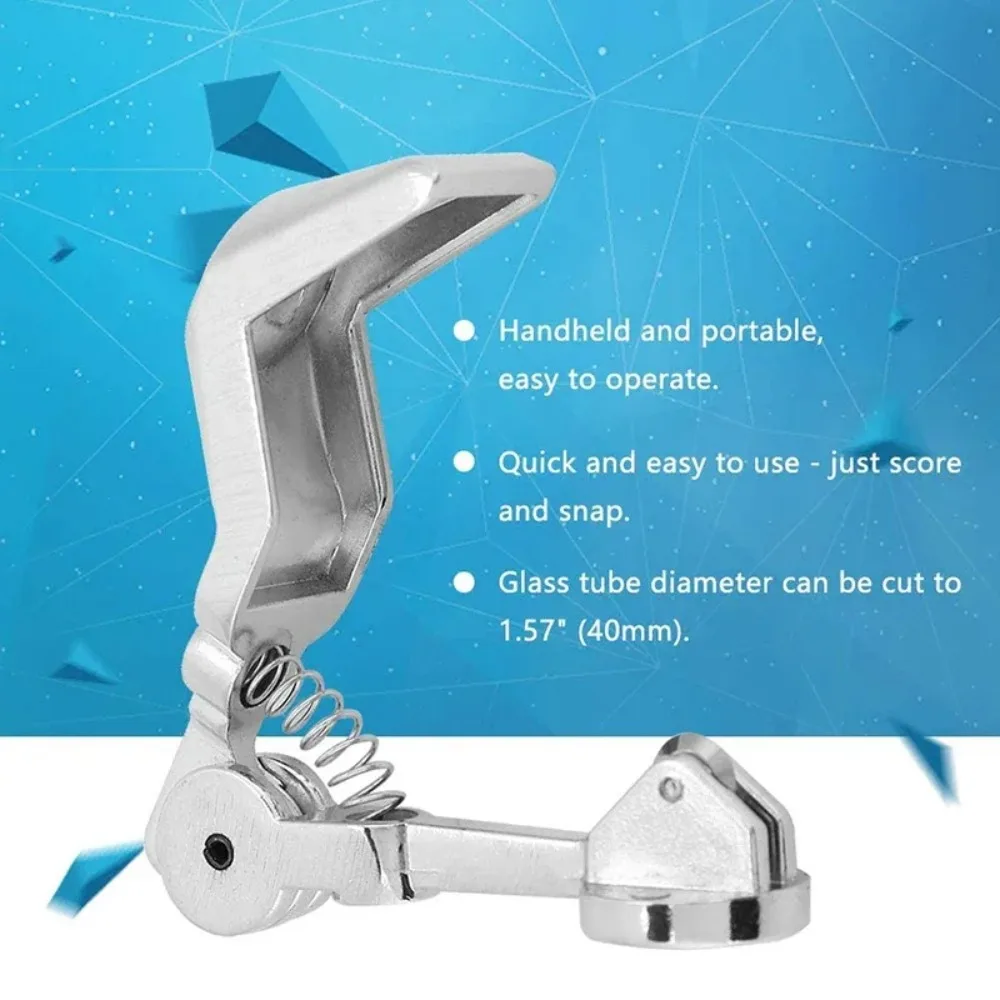 Precision Mini Glass Tubing Cutter - Easy-To-Use, Durable Tool For Cutting Beer & Wine Bottles, Scientific Pipes - Silvery