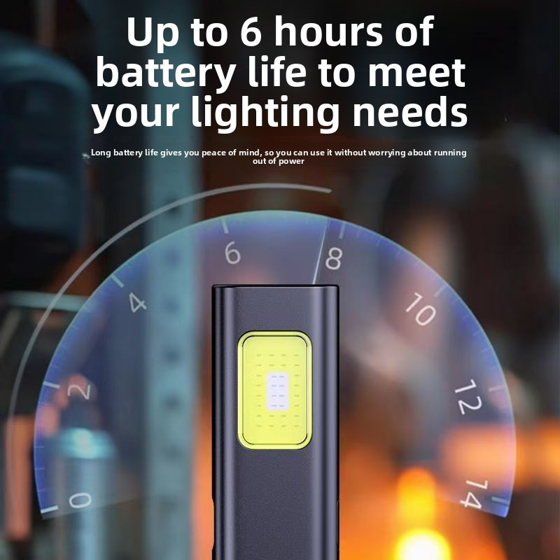 Rechargeable Mini LED Keychain Flashlight 800LM Portable Magnetic Pocket Torch Light for Work, Camping, Emergency, Car Use