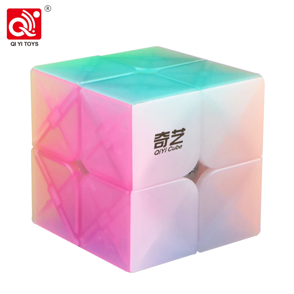 [ECube] QiYi QiDi 2x2 ProfessionalSpeed Cube Iniciante Brinquedos Educativos Quebra-cabeça Cubo Mágico Adesivos Adesivo Bebê Crianças Brinquedos