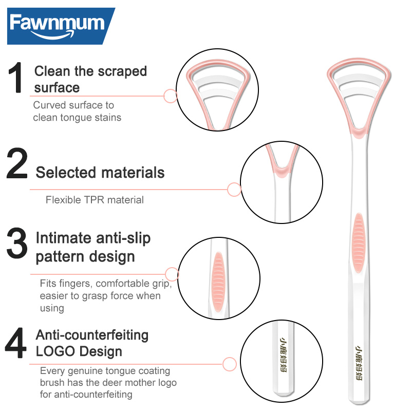 Fawnmum-raspador de lengua de silicona, 1 piezas, cepillo Tonger de Color Macaron, herramientas de limpieza, cepillo de dientes, cuidado bucal, aliento fresco, limpieza segura