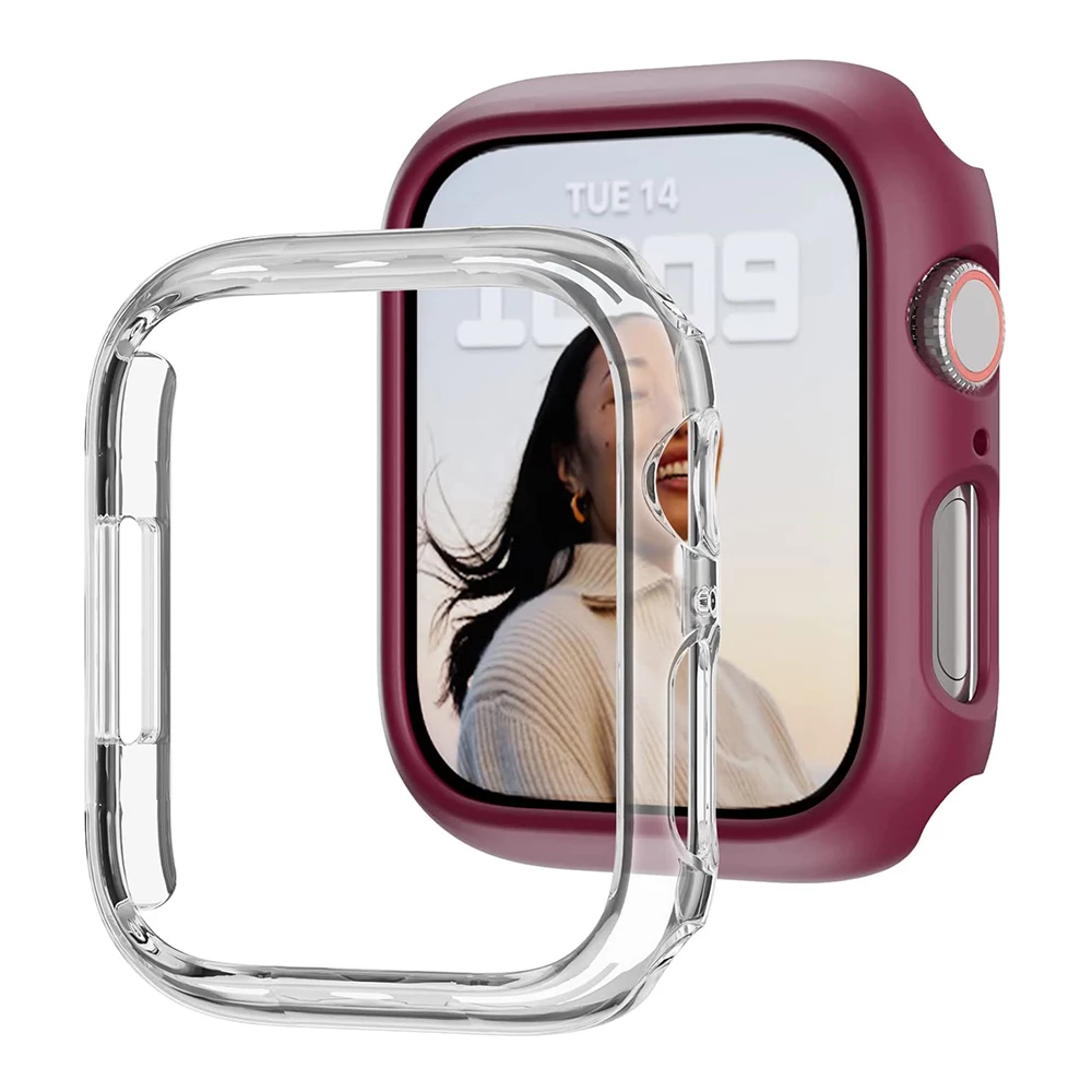 Чехол для Apple Watch Case 45 мм, 41 мм, 44 мм, 40 мм, 42 мм, 38 мм, 44 45 мм, аксессуары, защитный бампер для ПК iWatch Series 8 7 SE 6 5 4 3 9