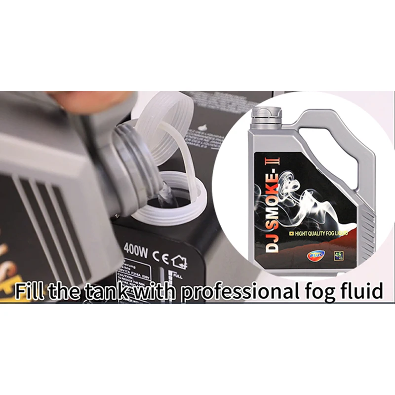 Mini 400W Fog Smoke Mist Effect Machine Disco DJ Party Christmas stage projector with Wire/Remote Control Home floor fogger