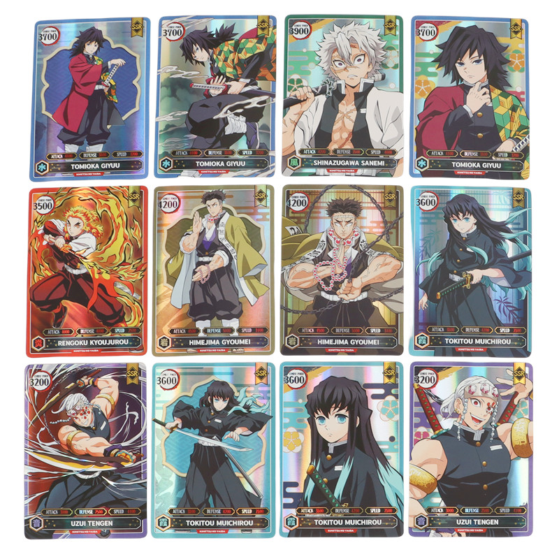 50PCS Demon Slayer การ์ดภาษาอังกฤษรุ่น SSR การ์ด Ultra Rare การ์ด Tanjirou Kamado Nezuko คอลเลกชันตัวละครการ์ด