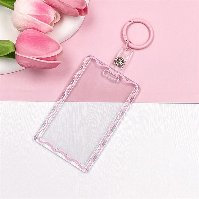 Transparent Acrylic Picture Frame ID Card School Supplies New Unisex Hard Plastic Work Card Holder Business Case Protector Cover
