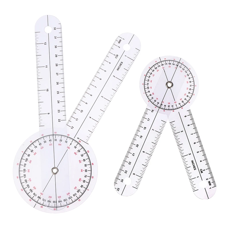 0- 360 Độ Goniometer Góc Y Tế Cột Sống Góc Thước Góc Inclinometer Thước Protractor Góc Tìm Đo Dụng Cụ