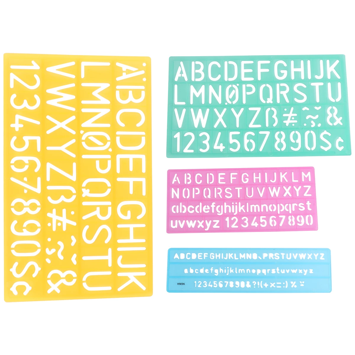 4pcs Alphabet Templates Letter Stencils Graffiti Ruler Kids Hollow Alphabetic Symbols Rulers Drafting Supplies Plastic School