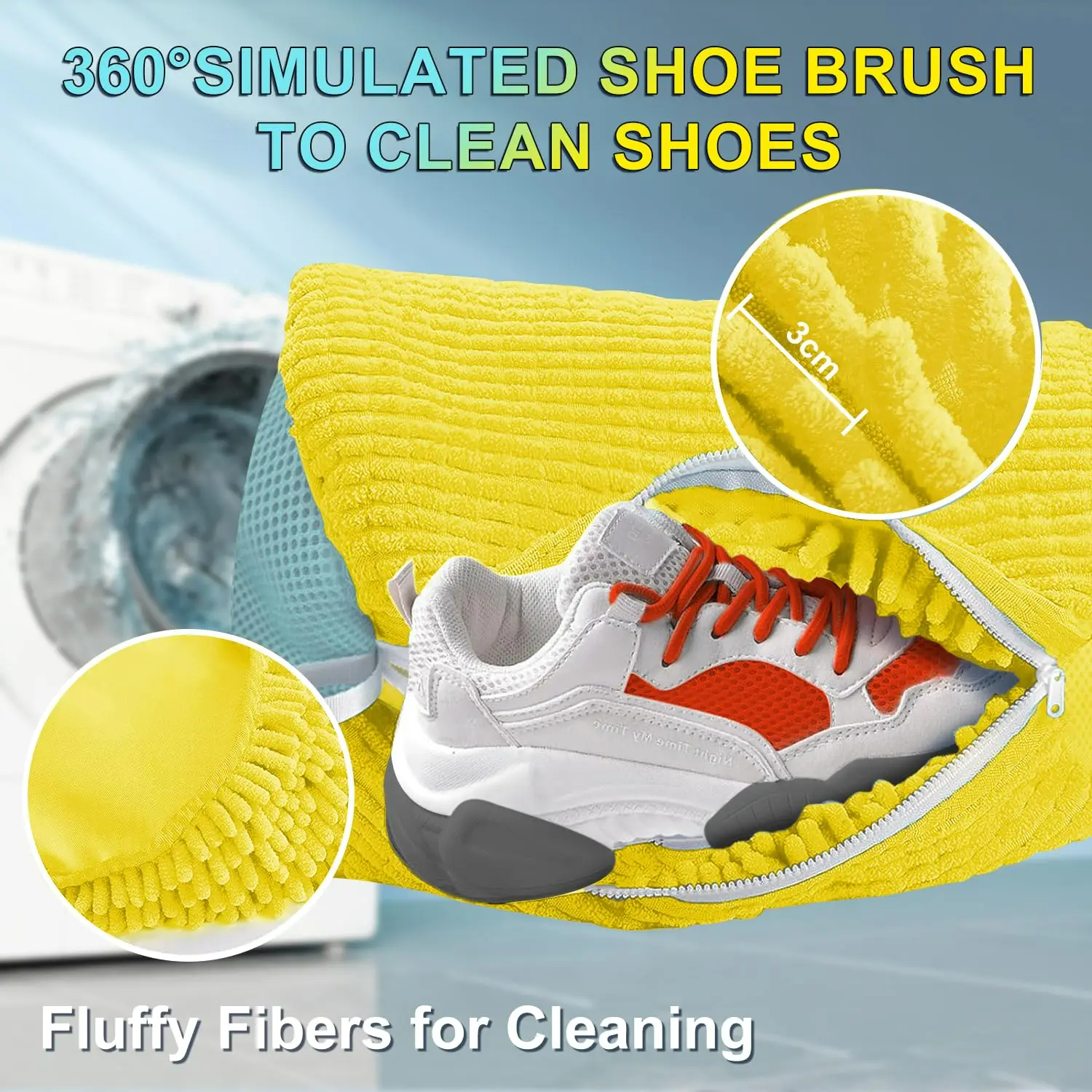 1/2PCS Washing Shoes Bag Protector Fluffy fibers Polyester Washing Shoes Machine Friendly Laundry Bag Drying Bags