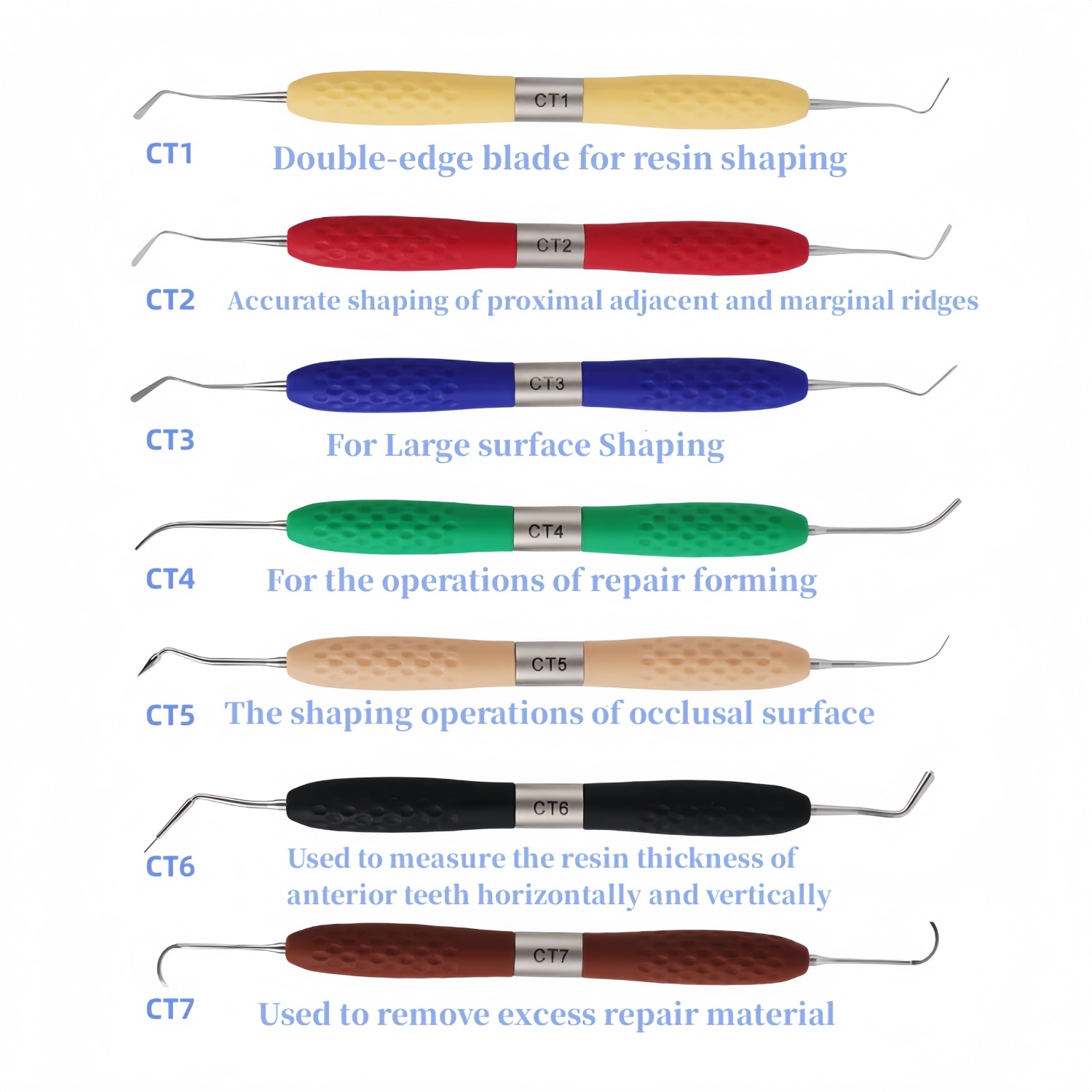 1PC Tandheelkundige Hars Gevulde Restauratieve Instrument Filler Esthetische Restauratie Mes Siliconen Handvat Duitsland Staal Tandheelkunde Gereedschap