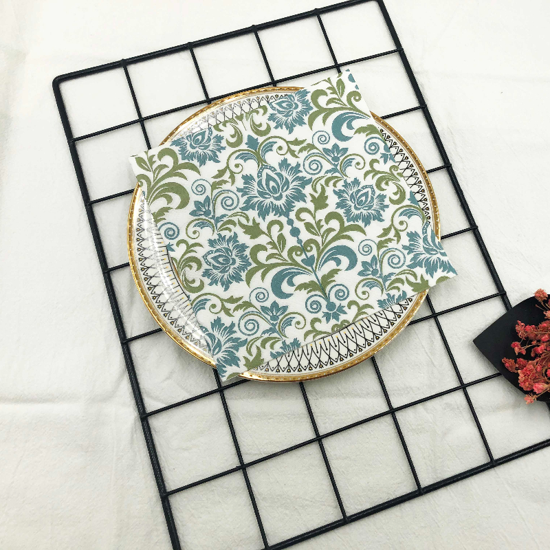 印刷されたナプキン,正方形の花柄,テーブルクロス,ナプキン,レストラン,結婚式,折りたたみテーブル,マルチカラーヨーロッパ,パッケージあたり20ユニット