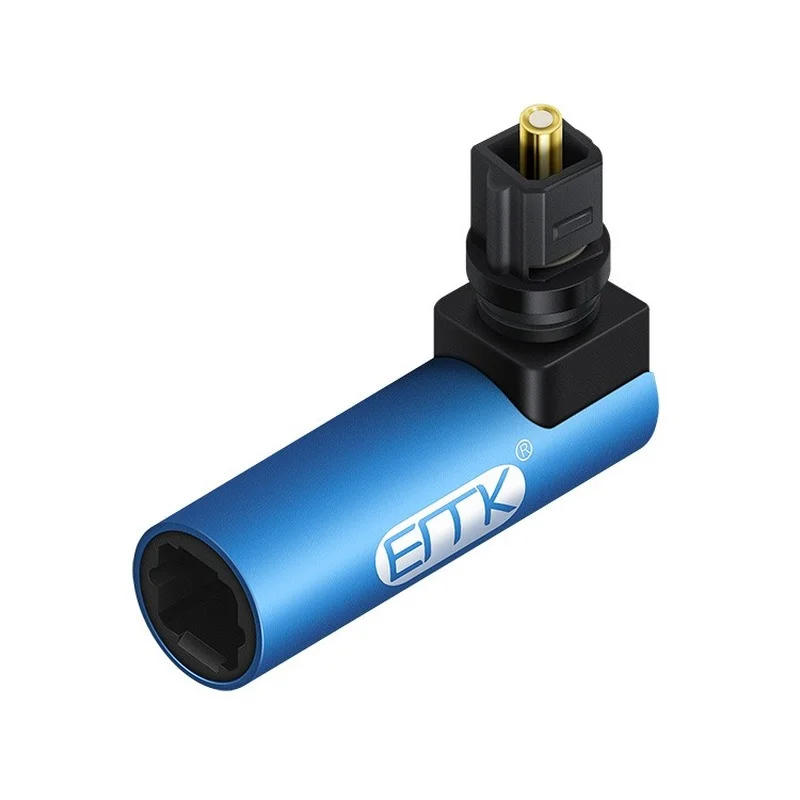 Полностью новый цифровой оптический аудиокабель EMK под прямым углом SPDIF Toslink 90-градусный оптический адаптер для динамика Soundbox TV