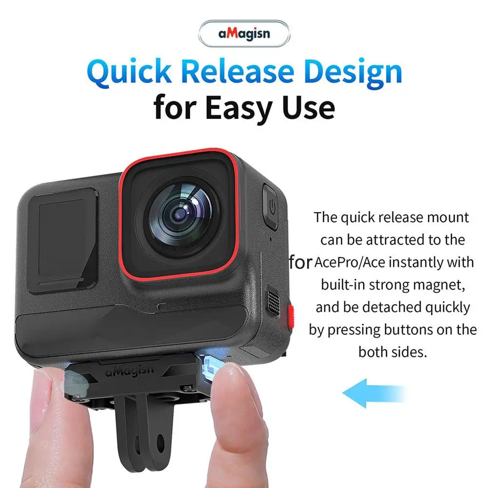 Magnetic Quick Release Base Bracket For Insta360 Ace Magnetic Adapter Riding Holder For Insta360 Ace Pro Sports Camera Accessory