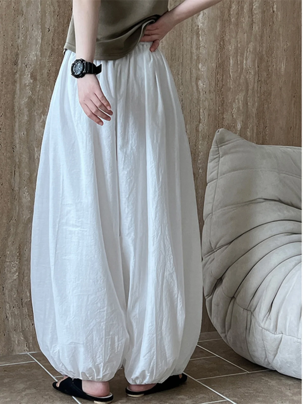 Calças Lanternas Largas para Mulheres Plus Size, Estilo Casual, Confortáveis e com Cintura l