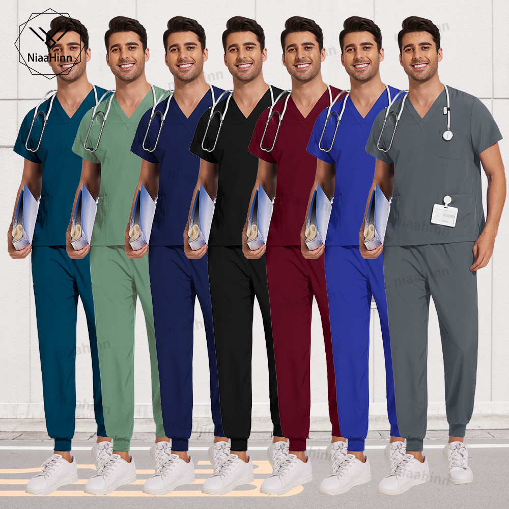 Scrubs mężczyźni kobiety hurtownia Scrubs mundury zestaw do biegania medycznego akcesoria dla pielęgniarek klinika stomatologiczna pielęgnacja zwierząt domowych peeling najlepsze zestawy spodni