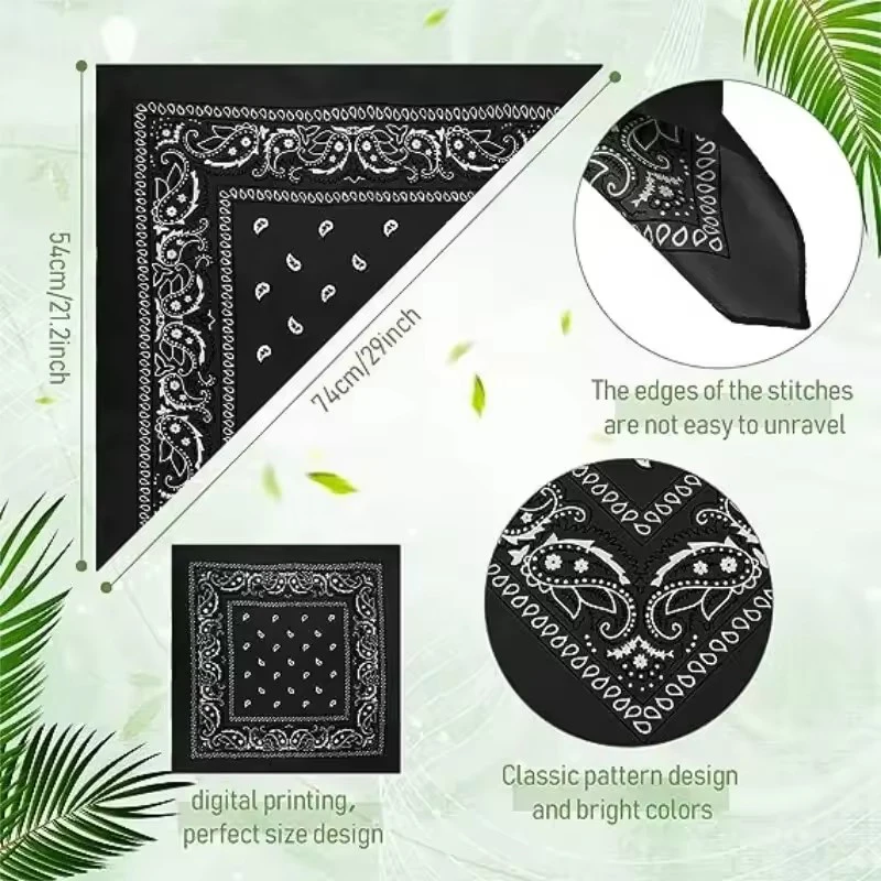 Summer Hiking Headscarf Multi-purpose Mask Handkerchief Bohemian Style Printed Headscarf Hip-hop Headscarf