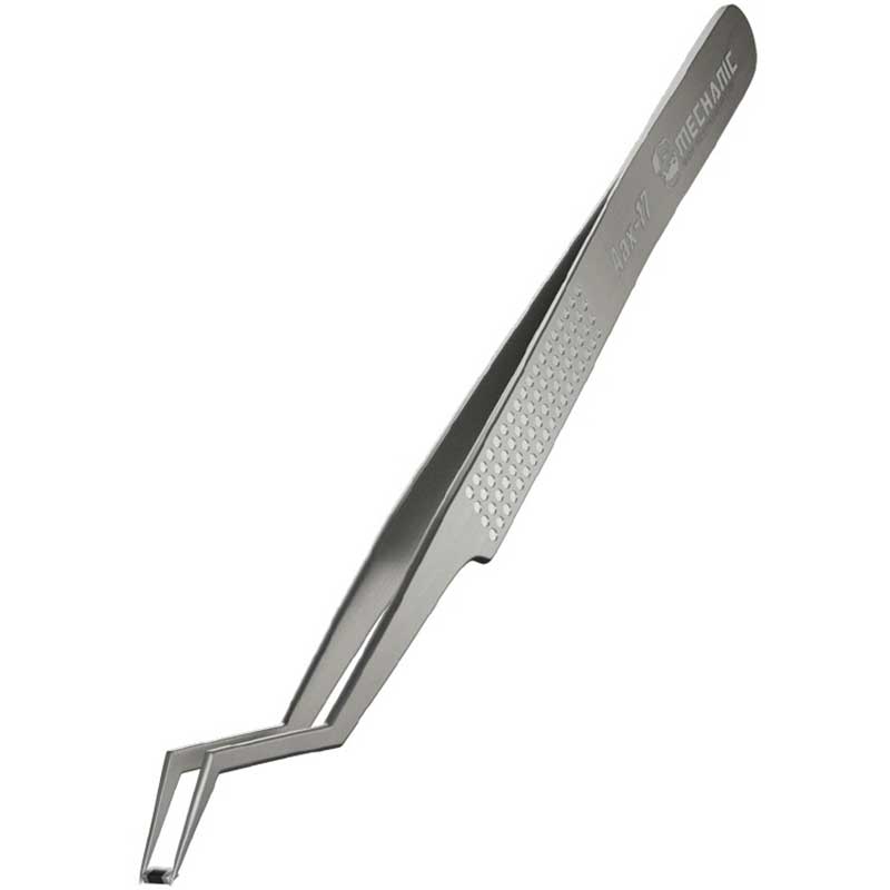 Pinça de posicionamento de estanho MECHANIC Aax-17 para fixação precisa de fio de estanho, antiderrapante e resistente ao desgaste, feita de aço inoxidável