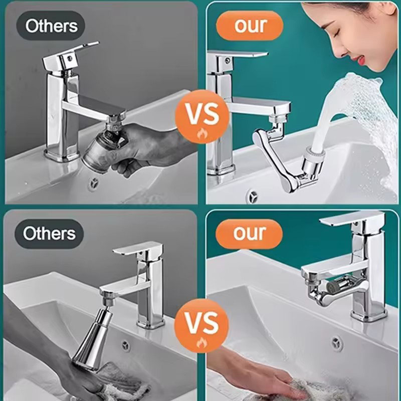 Universal Metall Kupfer Küchenarmatur Belüfter Extender 1080 °   Rotationssprühkopf-Wasserhahnverlängerung 360° °   Spülbecken-Sprühgerät, wassersparend