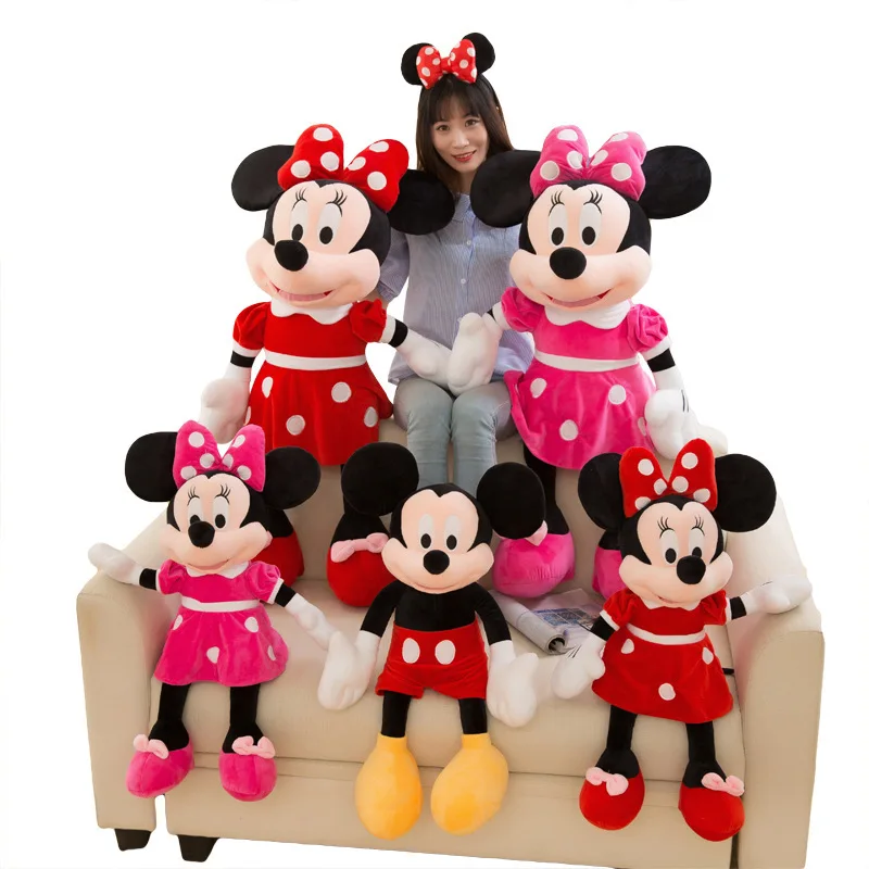 Disney Mickey Mouse Minnie Plüschpuppen Tier Stofftiere Geburtstagsgeschenk Weihnachtsgeschenk für Kinder Niedliche Mickey Minnie präsentiert