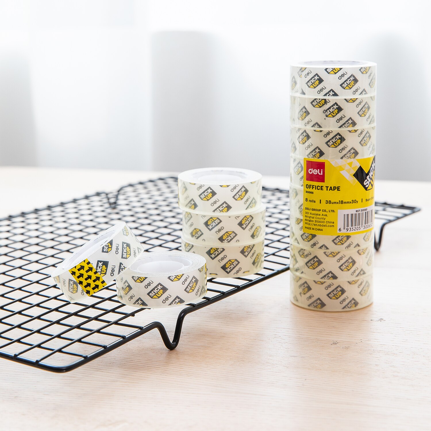 Deli 8 rolos de fita de papelaria transparente traceless 2 spec fita de embalagem fita adesiva forte para material de embalagem de escritório escolar