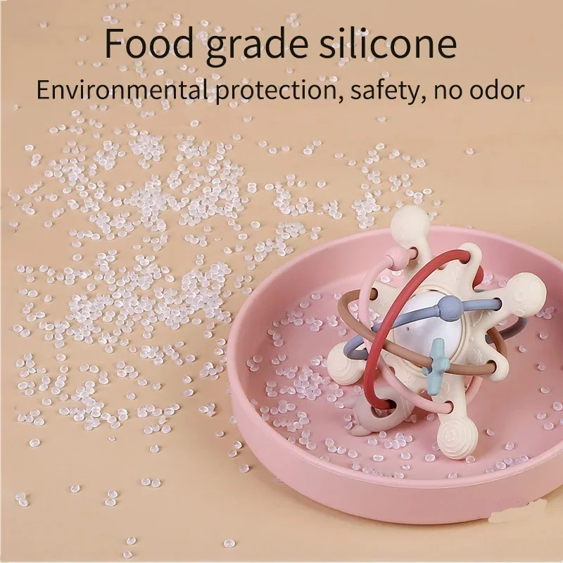 Sonaglio e massaggiagengive sensoriale Campana da letto in silicone Palla Montessori Neonato Giocattoli Regalo per bambini per bambini Giochi di sviluppo 0 36 mesi