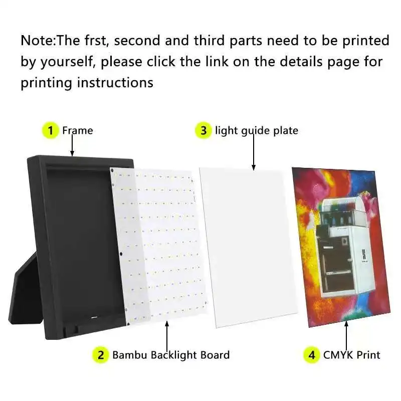 Per Bambu lab CMYK Kit scheda retroilluminazione a LED Kit scheda retroilluminazione a LED al litio Kit cavo dimmerabile
