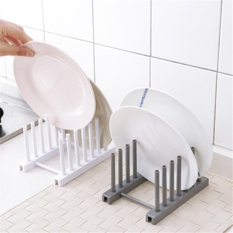 Dish Drainer Rack Kitchen Plates Holder Drying Organizer Plates Display Shelf Pot Lid Storage Stand Plate Detachable Save Space