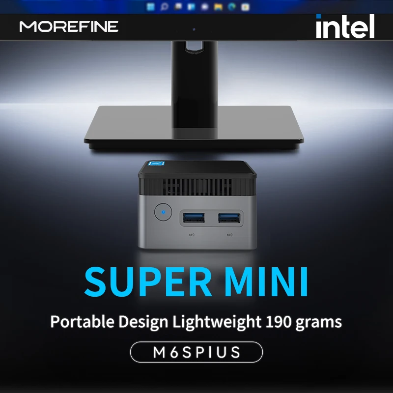 MOREFINE M6S Мини-ПК Intel 12-го поколения N150 12G LPDDR5 512 ГБ Window11 Игровой компьютер 4K60 Гц HDMI Портативное оборудование Квази-система