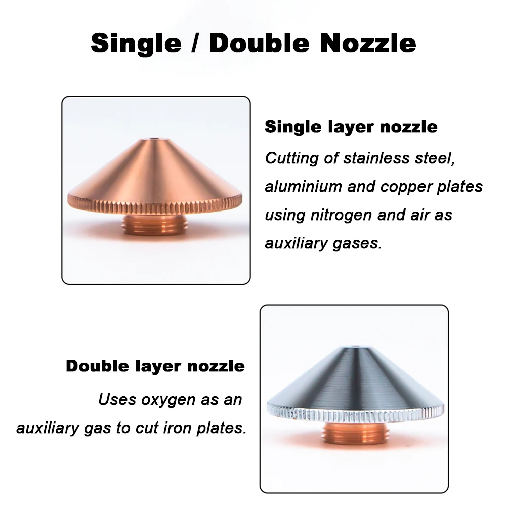 Axrayser Fiber Laser Nozzle D28 D32 H15 M11 M14 Caliber 0.8-6.0 Cutting Nozzle for Raytools Precitec WSX Laser Cutting Machine