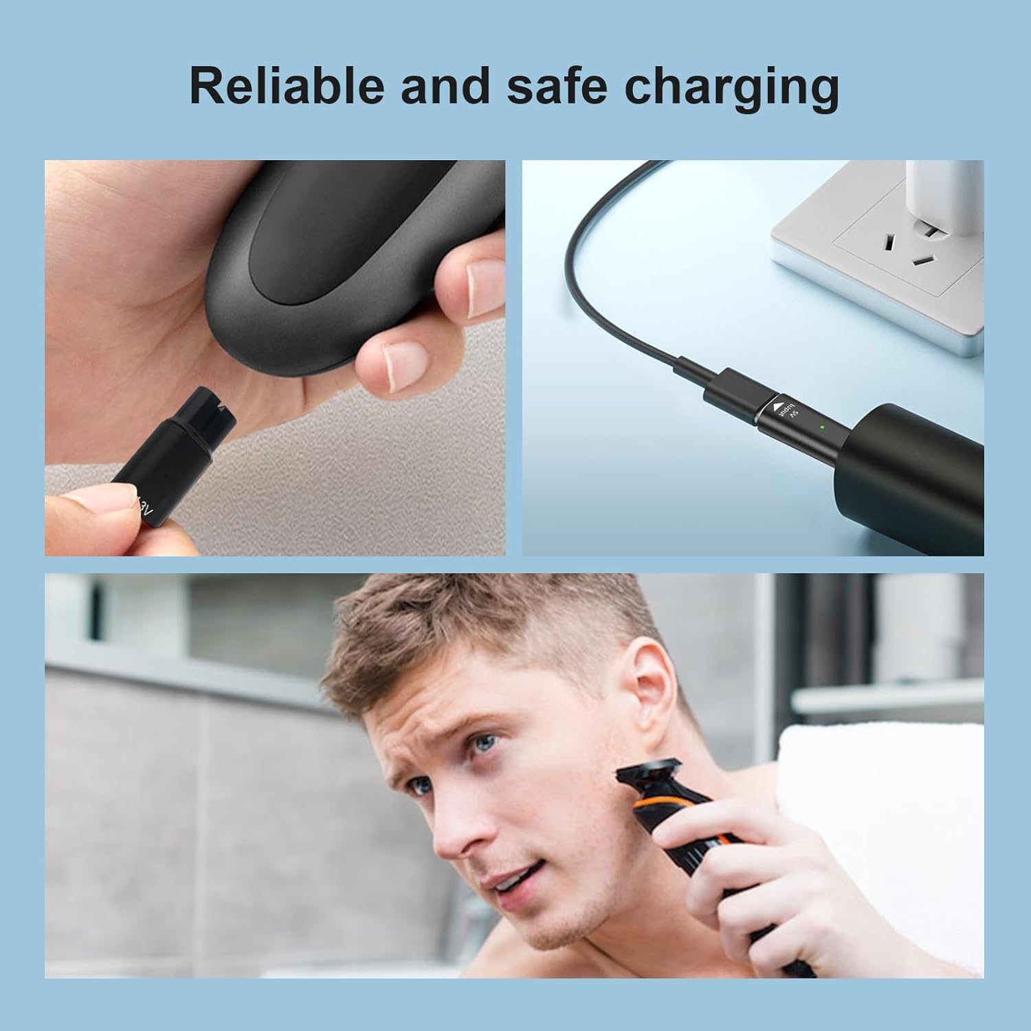 Brangdy 4.3V Type-C Shaver Adapter Charging Converter for Philips Norelco One Blade QP2520 QP2620 QP2515 with Charging Indicator