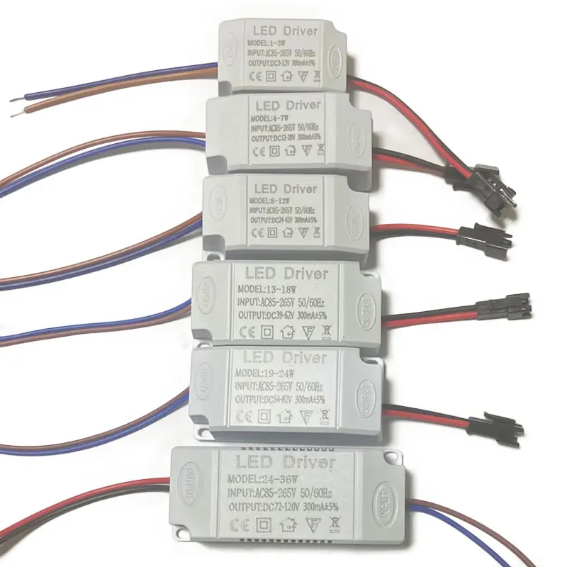LED Driver 300mA 1-3W 4-7W 8-12W 13-18W 19-24W 24-36W LED Constant Current Driver Power Unit Supply AC85-265V LED Transformer