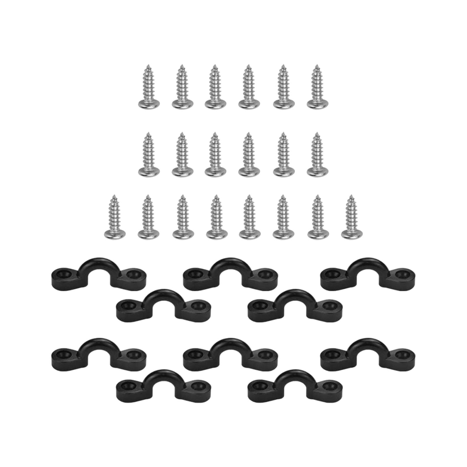 Almohadilla para Kayak, Hardware de punto de anclaje tipo C, ojal de hebilla con mango de tracción con tornillos para canoas, barcos, Kayaks, 10 Uds.