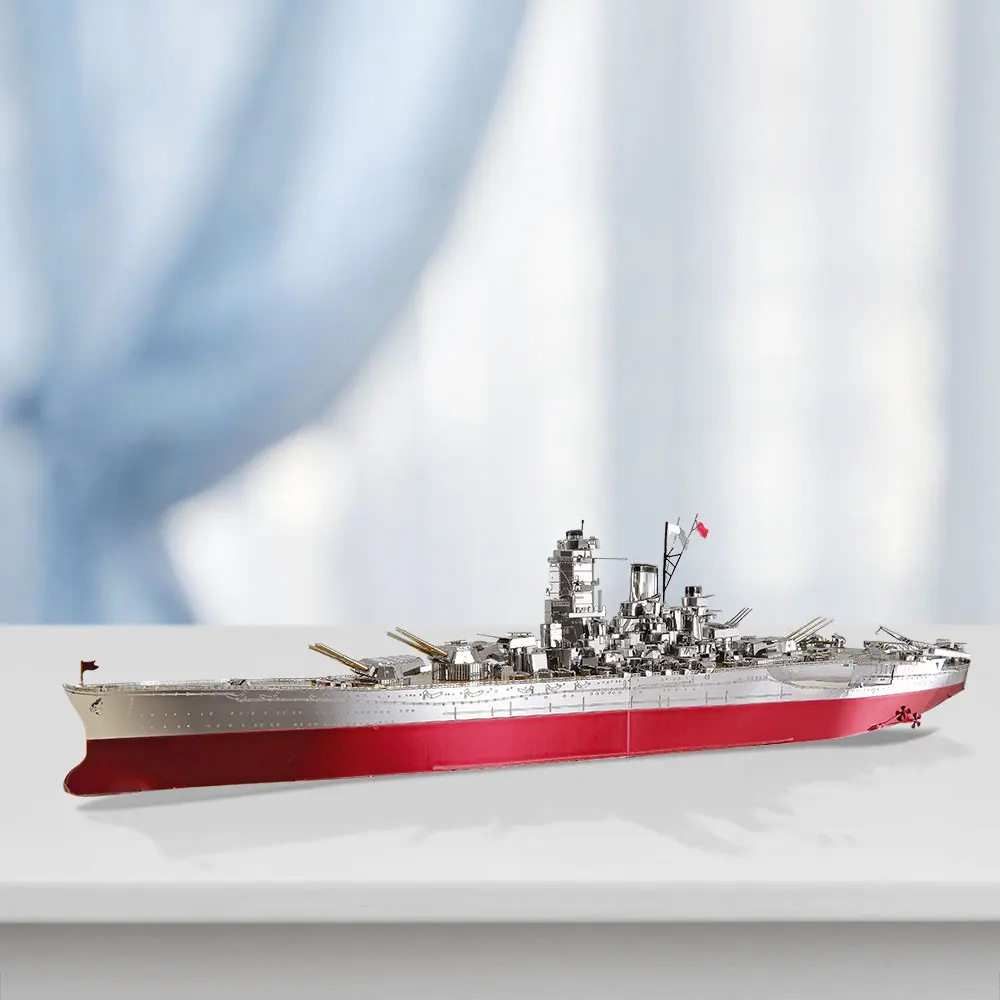 Piececool 3D Kim Loại Xếp Hình Thiết Giáp Hạm Yamato Bộ Dụng Cụ Mô Hình DIY Tàu Đồ Chơi Quà Tặng Dành Cho Thanh Thiếu Niên Não Teaser Ghép Hình